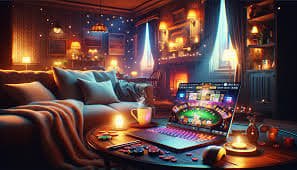 Baccarat table with player and banker bet positions